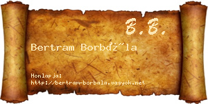 Bertram Borbála névjegykártya